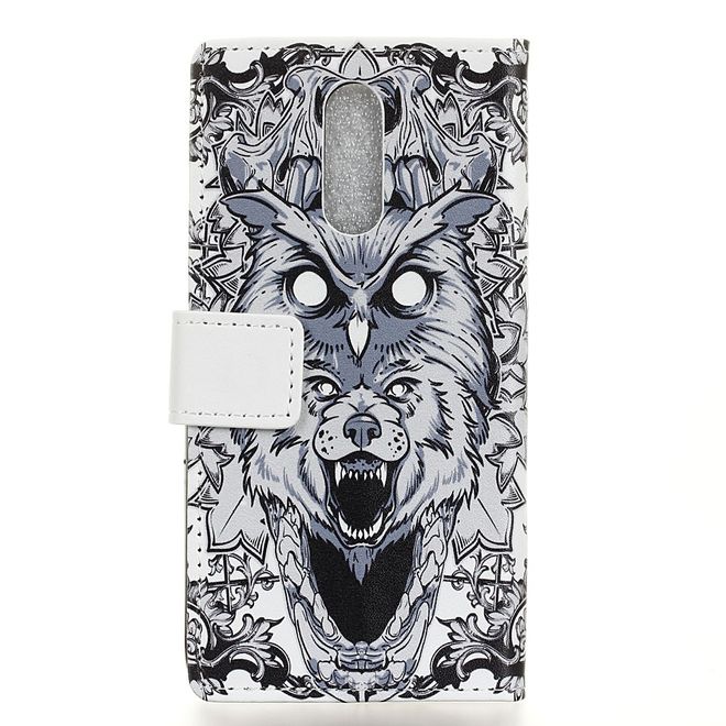 LG Q7 / Q7+ Handyhülle - Leder Bookcover Image II Series - abstrakte Eule