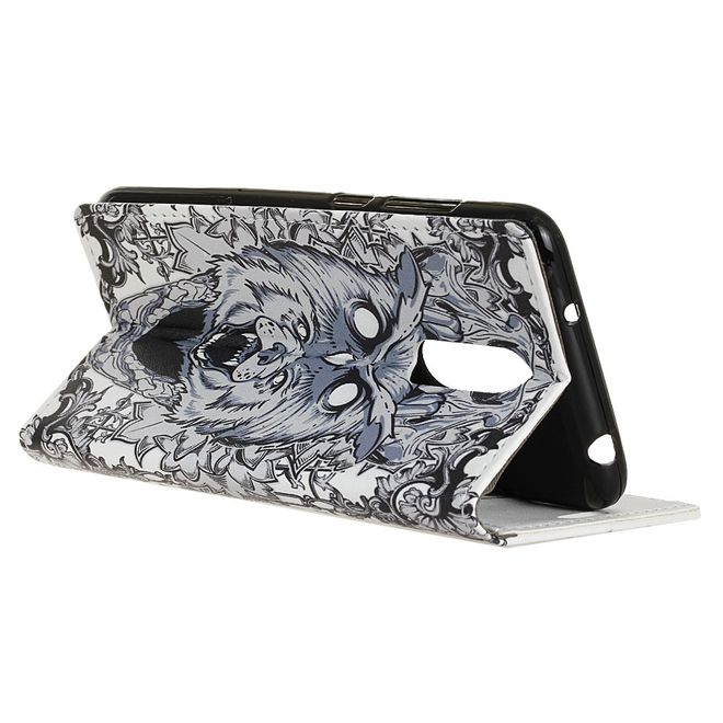 LG Q7 / Q7+ Handyhülle - Leder Bookcover Image II Series - abstrakte Eule