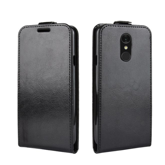 LG Q7 / Q7+ Handy Hülle - Crazy Horse Flip Leder Series Case - schwarz