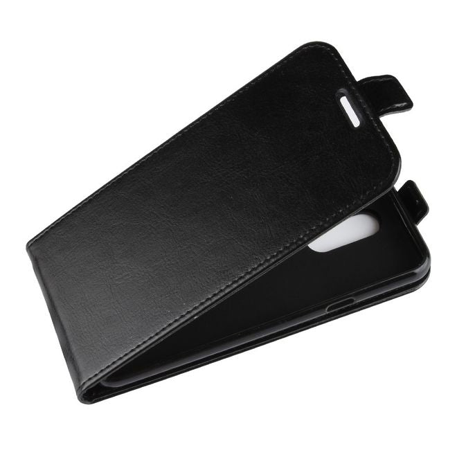 LG Q7 / Q7+ Handy Hülle - Crazy Horse Flip Leder Series Case - schwarz