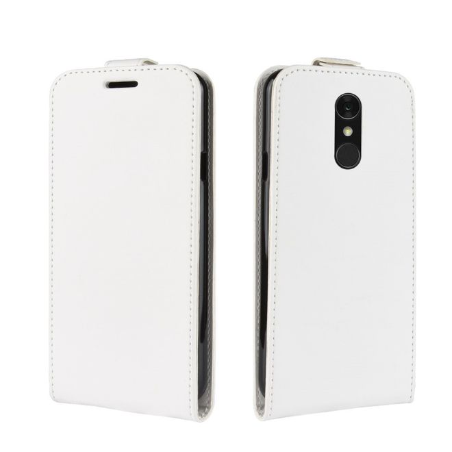 LG Q7 / Q7+ Handy Hülle - Crazy Horse Flip Leder Series Case - weiss