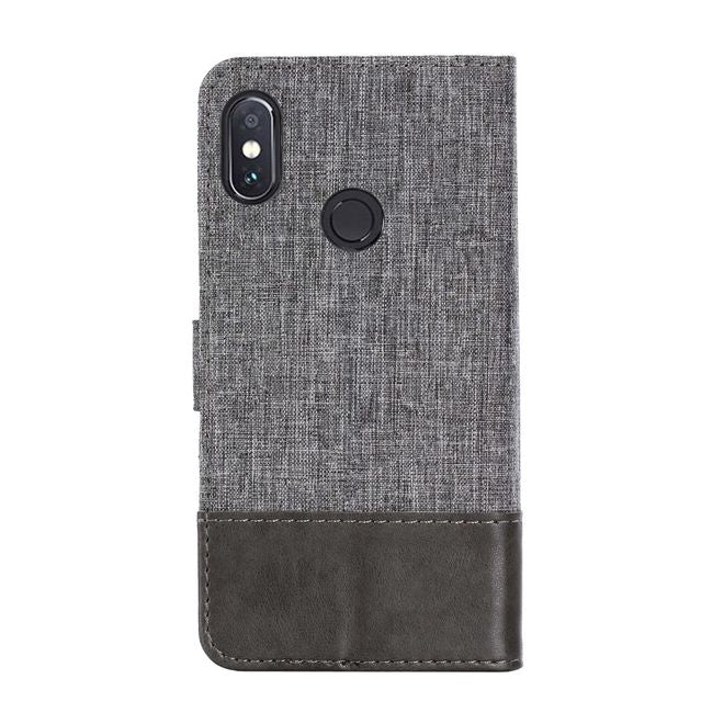 Muxma - Xiaomi Redmi Note 5 Pro Handy Hülle - zweifarbiges Bookcover - mit Standfunktion - grau