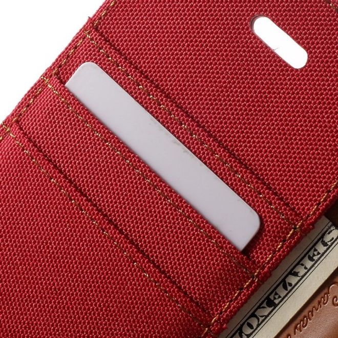 Goospery - Samsung Galaxy A8 Star / A9 Star Handyhülle - Bookcover - Canvas Diary Series - rot/camel