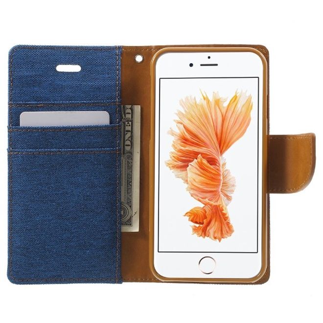 Goospery - Handyhülle für Samsung Galaxy A8 Star / A9 Star - Bookcover - Canvas Diary Series - blau/camel