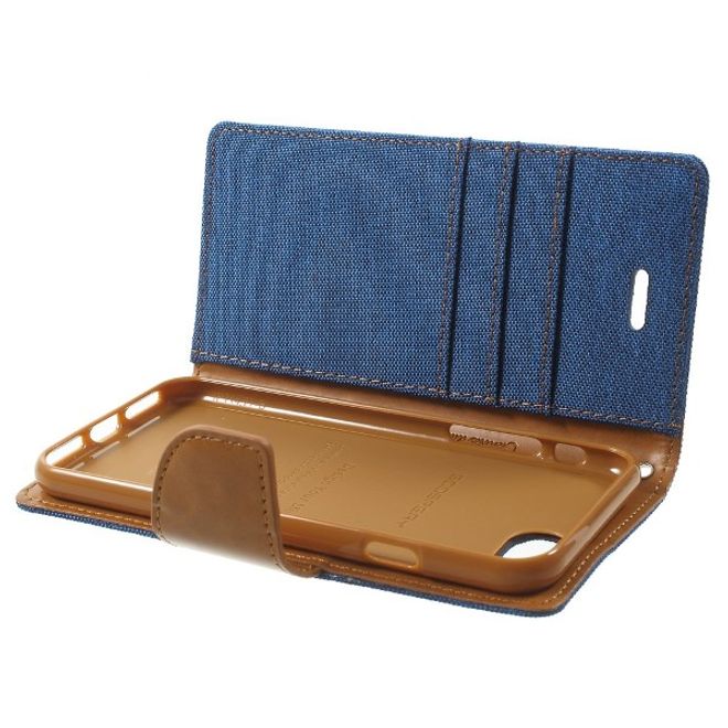 Goospery - Handyhülle für Samsung Galaxy A8 Star / A9 Star - Bookcover - Canvas Diary Series - blau/camel