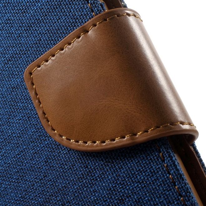 Goospery - Handyhülle für Samsung Galaxy A8 Star / A9 Star - Bookcover - Canvas Diary Series - blau/camel