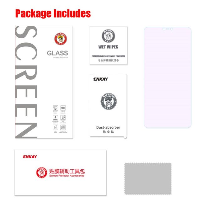 Hat Prince - Nokia 6.1 Plus Schutzglas Displayschutz - 0.26mm 2.5D - Panzer Glas - transparent