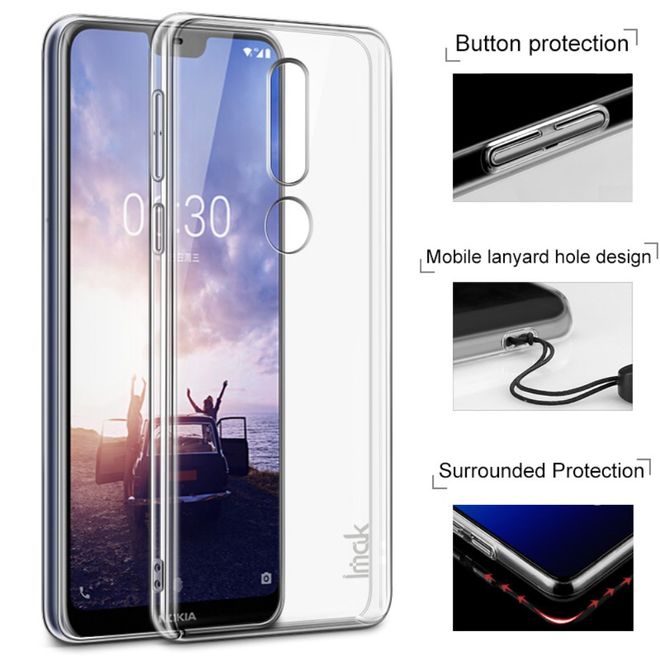 Imak - Nokia 6.1 Plus Handyhülle - Case aus Plastik - Crystal Clear Case II Series - inkl. Schutzfolie - transparent