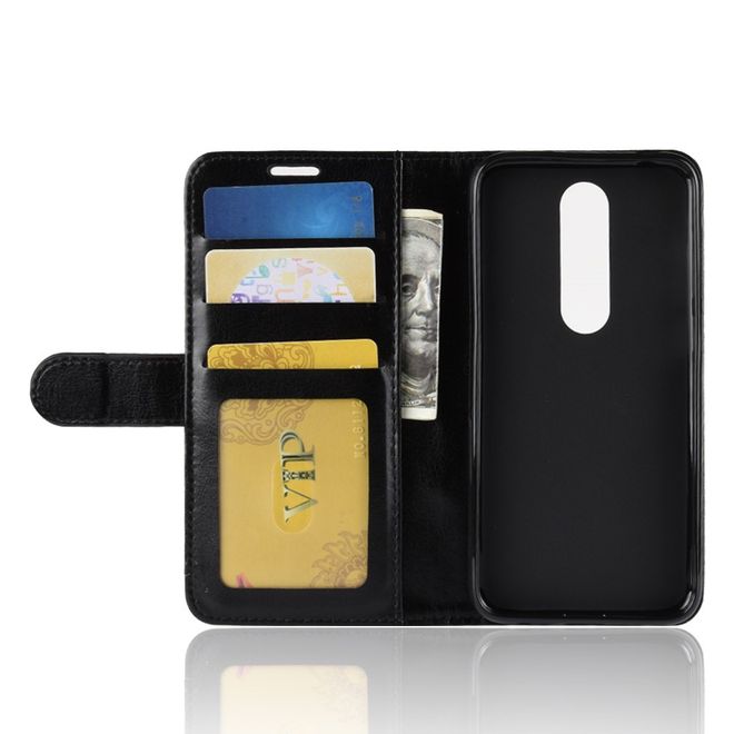 Nokia 6.1 Plus Handyhülle - Crazy Horse II Leder Series Case - schwarz