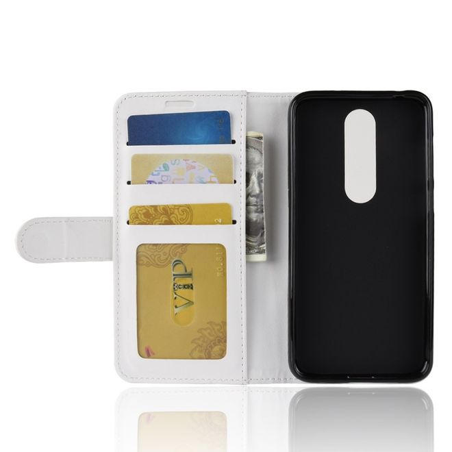Nokia 6.1 Plus Handyhülle - Crazy Horse II Leder Series Case - weiss