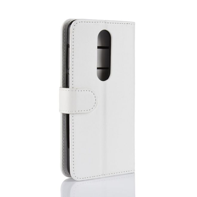 Nokia 6.1 Plus Handyhülle - Crazy Horse II Leder Series Case - weiss