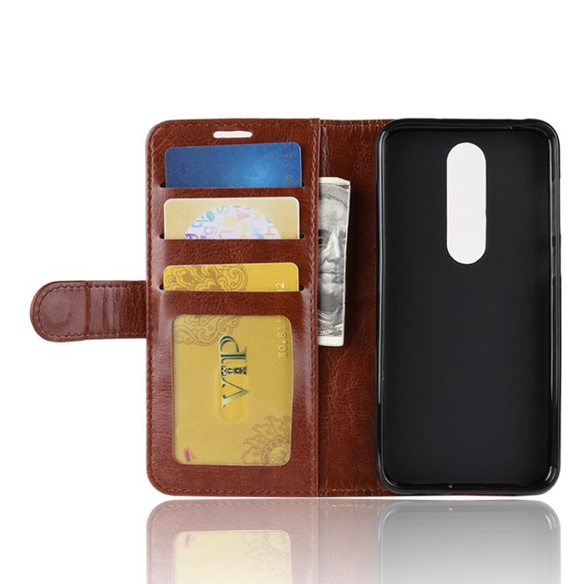 Nokia 6.1 Plus Handyhülle - Crazy Horse II Leder Series Case - braun