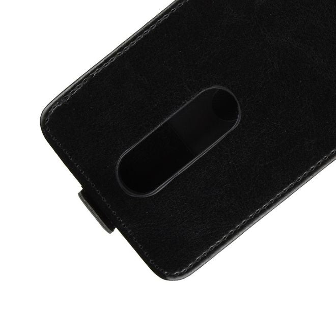 Nokia 6.1 Plus  Handy Hülle - Crazy Horse Flip Leder Series Case - schwarz