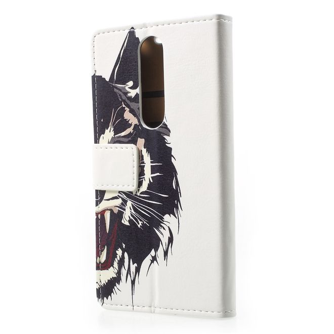 Nokia 5.1 Plus Handyhülle - Leder Bookcover Image II Series - Tigermuster