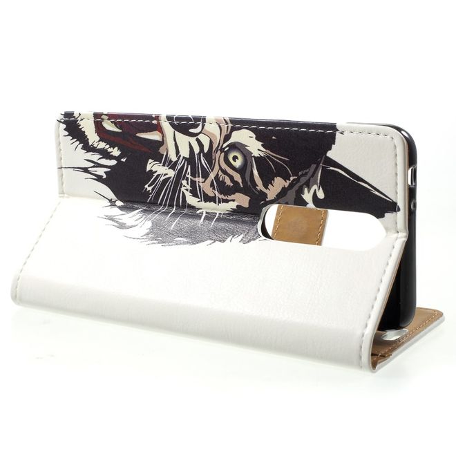 Nokia 5.1 Plus Handyhülle - Leder Bookcover Image II Series - Tigermuster