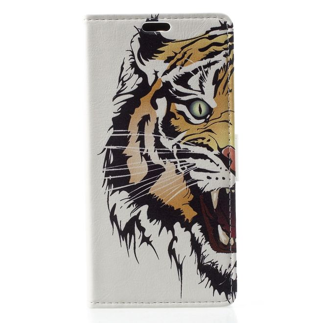 Nokia 5.1 Plus Handyhülle - Leder Bookcover Image II Series - Tigermuster