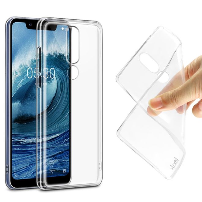 Imak - Nokia 5.1 Plus Handy Hülle - Cover aus Plastik - inklusive Schutzfolie - Stealth Series - transparent