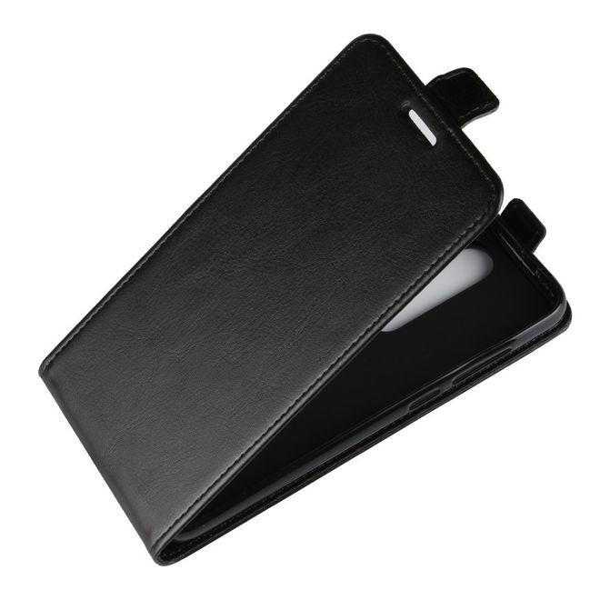 Nokia 5.1 Plus  Handy Hülle - Crazy Horse Flip Leder Series Case - schwarz