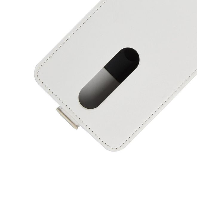 Nokia 5.1 Plus  Handy Hülle - Crazy Horse Flip Leder Series Case - weiss