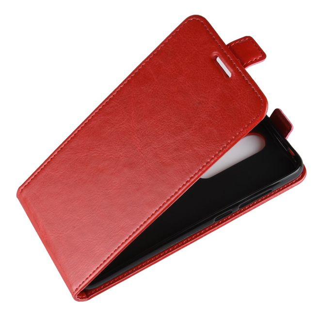 Nokia 5.1 Plus  Handy Hülle - Crazy Horse Flip Leder Series Case - rot