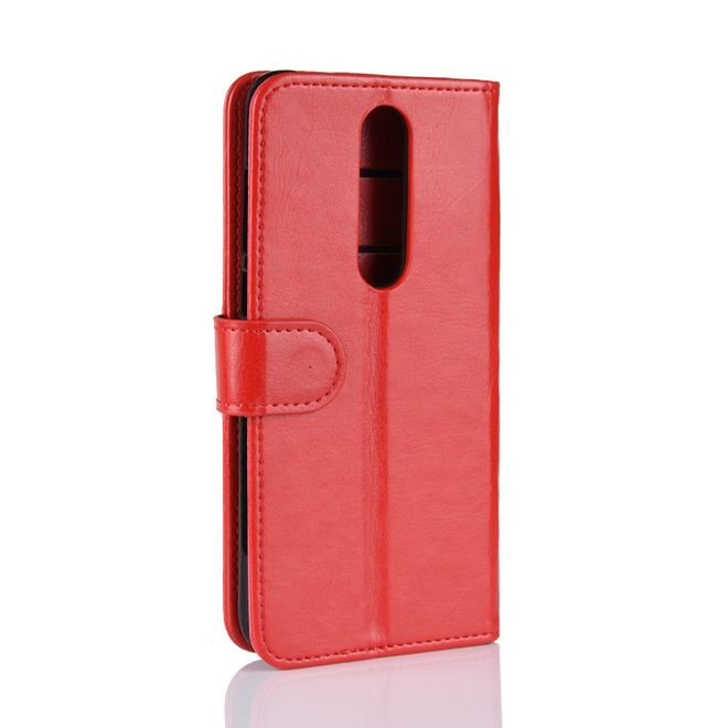 Nokia 5.1 Plus Handyhülle - Crazy Horse II Leder Series Case - rot