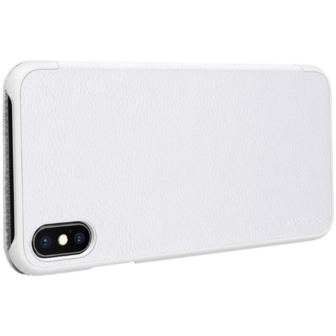 Nillkin - iPhone XS Max Hülle - Leder Book Case - Qin Series - weiss