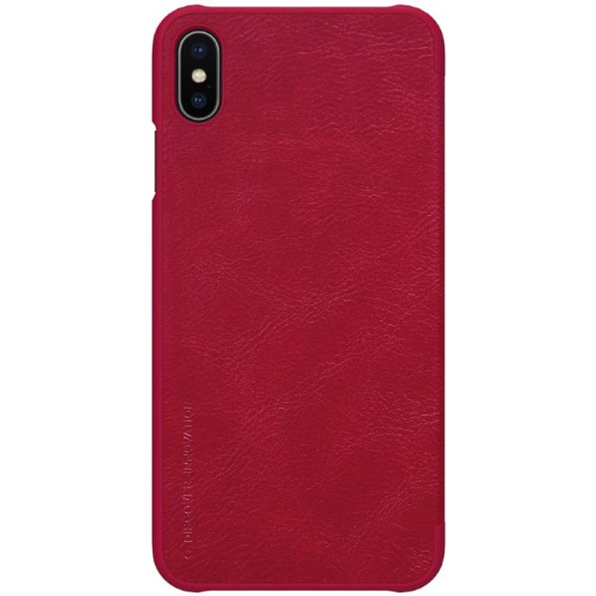Nillkin - iPhone XS Max Hülle - Leder Book Case - Qin Series - rot