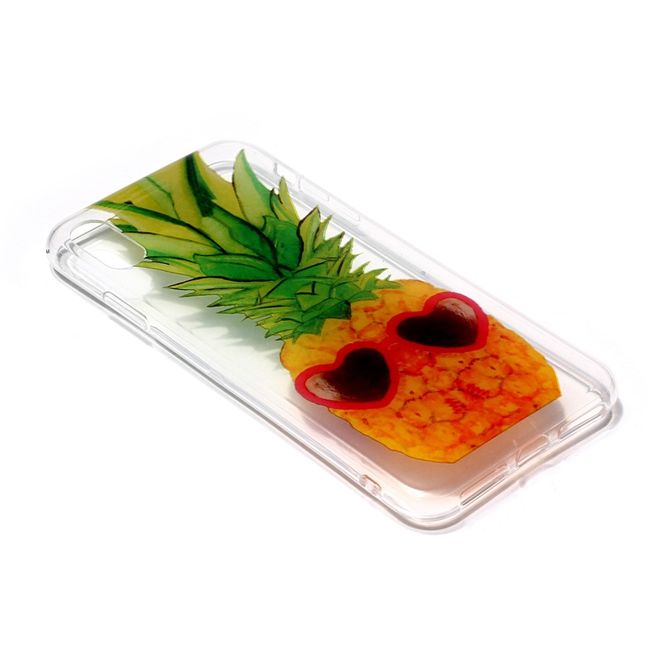 iPhone XS / X Handyhülle - Softcase Image Plastik Series - Ananas mit Brille