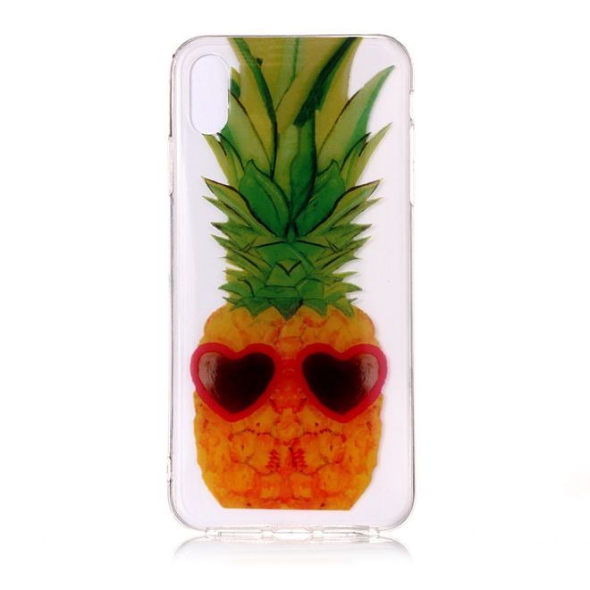iPhone XS / X Handyhülle - Softcase Image Plastik Series - Ananas mit Brille