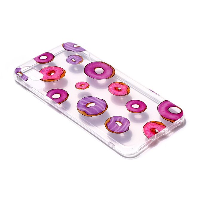 Coque pour iPhone XS/X - Série Softcase Image Plastic - Motif Donuts