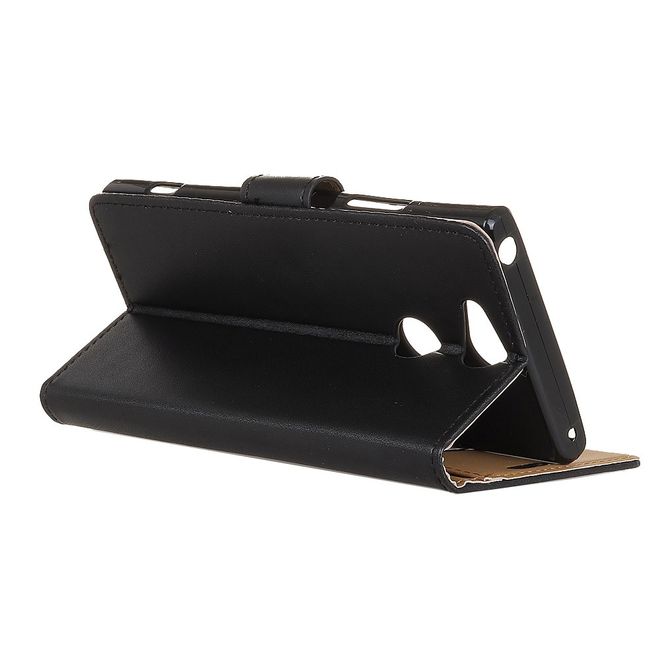 Sony Xperia XA2 Plus Handy Hülle - Classic II Leder Bookcover Series - schwarz