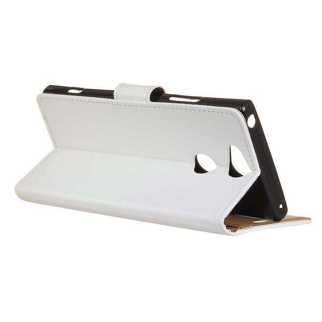 Sony Xperia XA2 Plus Handy Hülle - Classic II Leder Bookcover Series - weiss