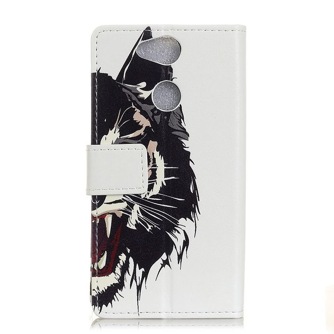Sony Xperia XA2 Plus Handyhülle - Leder Bookcover Image II Series - Tigermuster