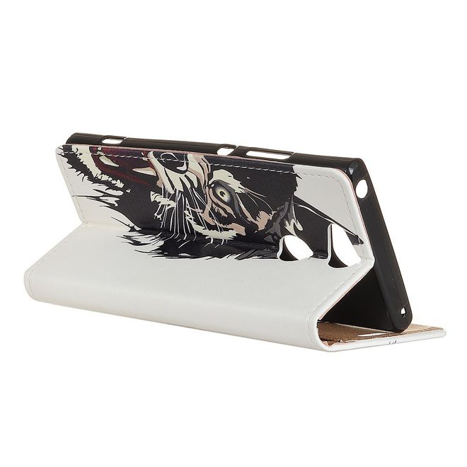 Sony Xperia XA2 Plus Handyhülle - Leder Bookcover Image II Series - Tigermuster