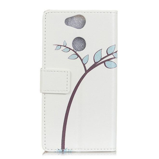 Sony Xperia XA2 Plus Handyhülle - Leder Bookcover Image II Series - Eulen auf einem Ast