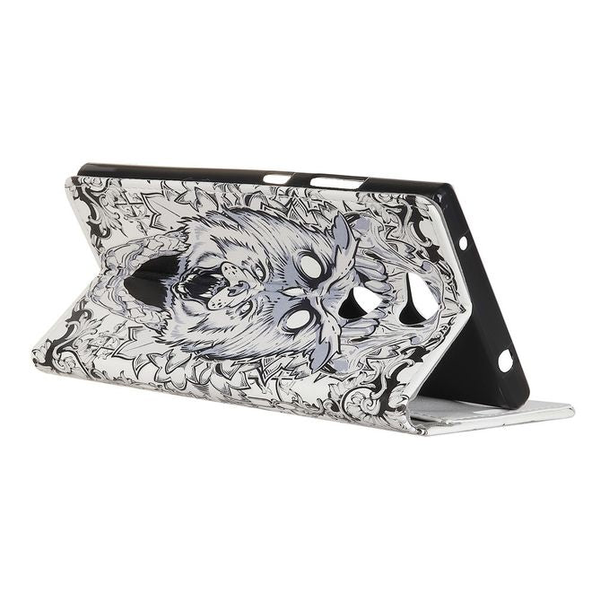 Sony Xperia XA2 Plus Handyhülle - Leder Bookcover Image II Series - abstrakte Eule