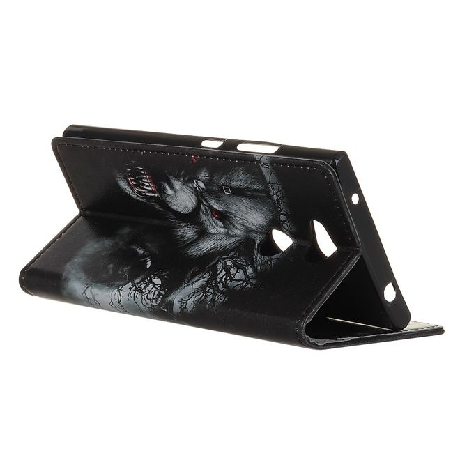 Sony Xperia XA2 Plus Handyhülle - Leder Bookcover Image II Series - gefürchtiger Wolf