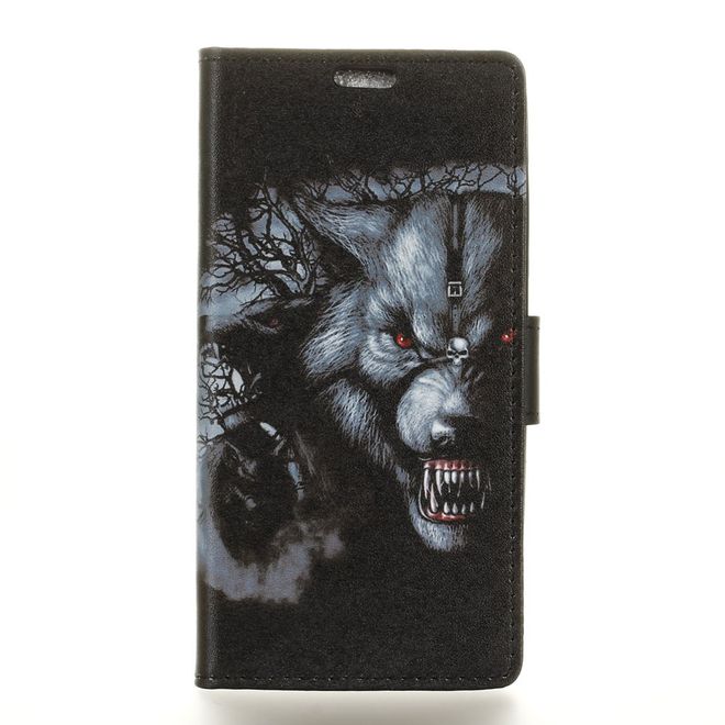 Sony Xperia XA2 Plus Handyhülle - Leder Bookcover Image II Series - gefürchtiger Wolf