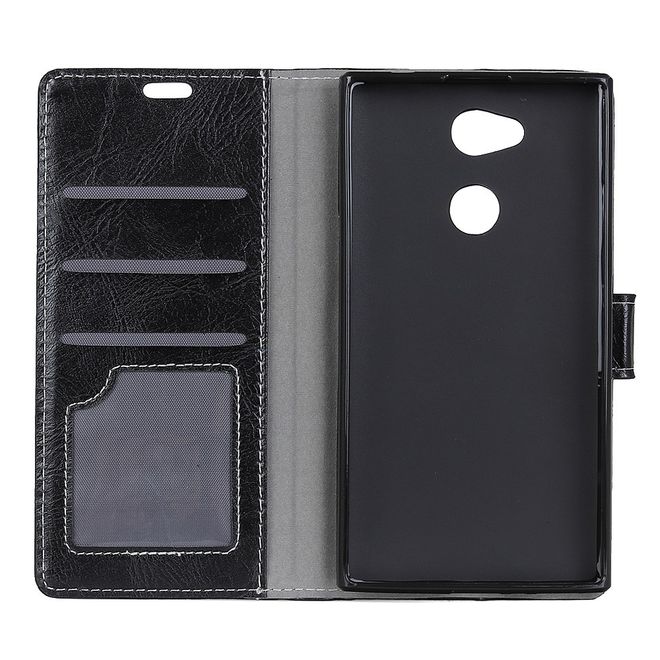 Sony Xperia XA2 Plus Handyhülle - Crazy Horse III Leder Series Case - schwarz