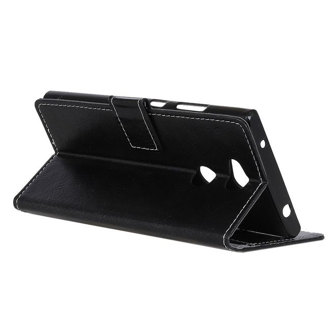 Sony Xperia XA2 Plus Handyhülle - Crazy Horse III Leder Series Case - schwarz