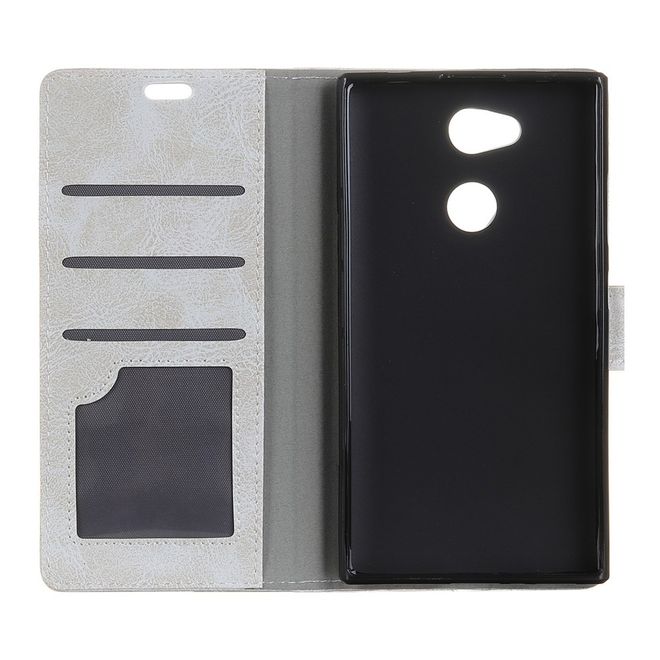 Sony Xperia XA2 Plus Handyhülle - Crazy Horse III Leder Series Case - weiss