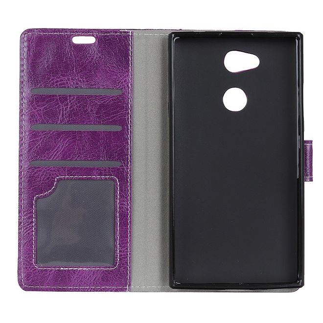 Sony Xperia XA2 Plus Handyhülle - Crazy Horse III Leder Series Case - purpur
