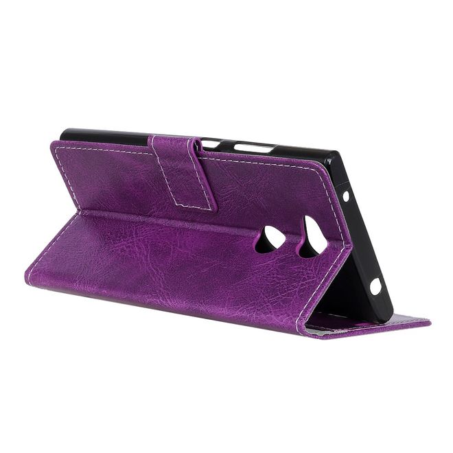 Sony Xperia XA2 Plus Handyhülle - Crazy Horse III Leder Series Case - purpur