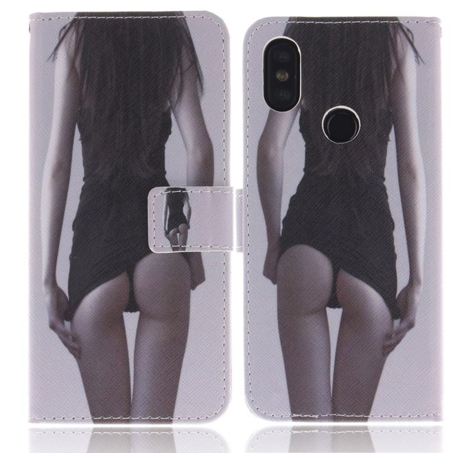 Xiaomi Mi A2 Handy Hülle - Leder Bookcover Image Series - sexy Girl