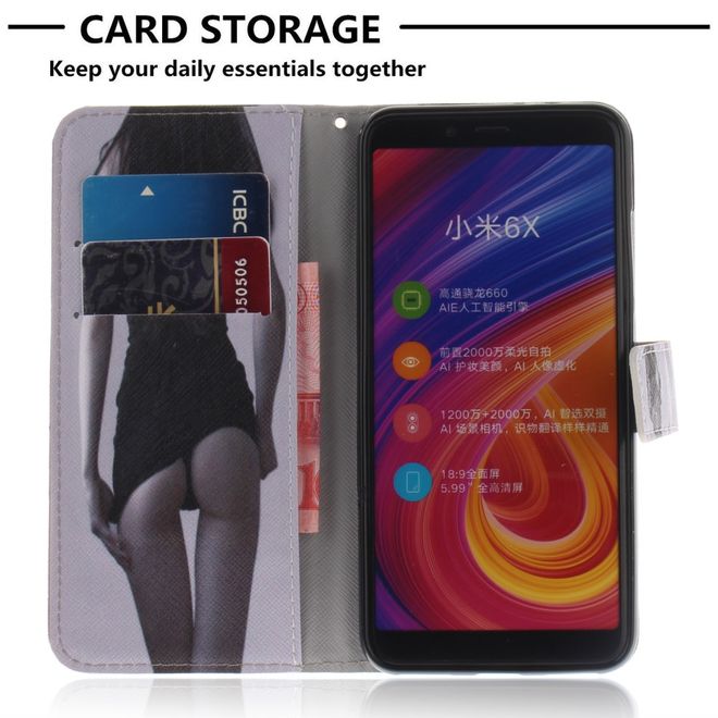 Xiaomi Mi A2 Handy Hülle - Leder Bookcover Image Series - sexy Girl