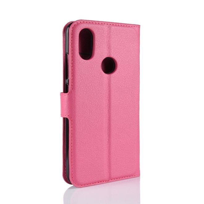 Xiaomi Mi A2 Handy Hülle - Litchi Leder Bookcover Series - rosa