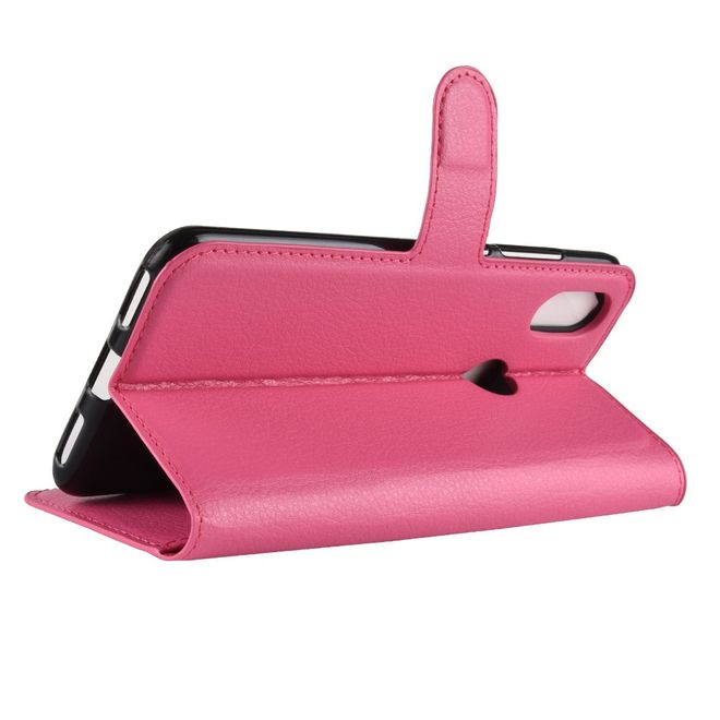 Xiaomi Mi A2 Handy Hülle - Litchi Leder Bookcover Series - rosa