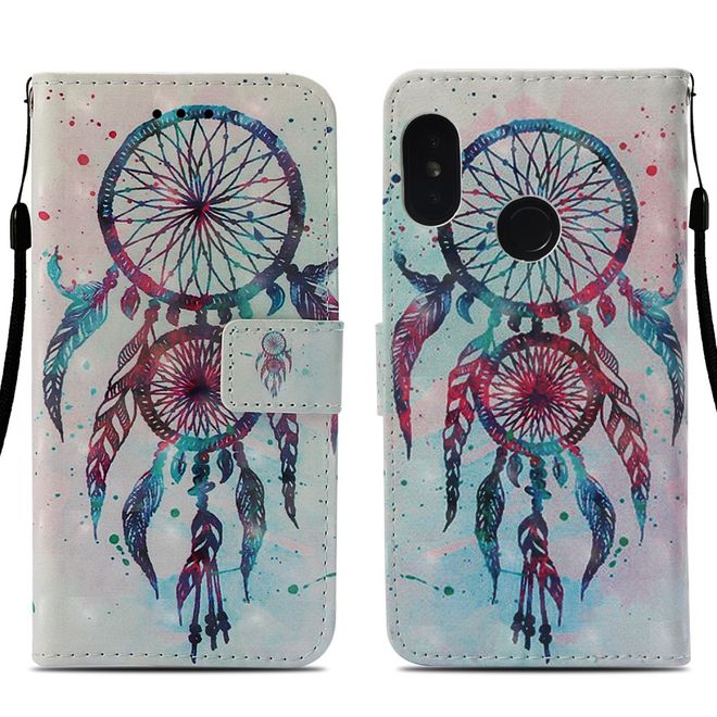 Xiaomi Mi A2 Lite Handyhülle - Cover aus Leder - Feder Traumfänger