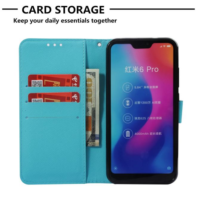 Xiaomi Mi A2 Lite Handyhülle - Cover aus Leder - Feder Traumfänger