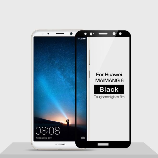 Mofi - Huawei Mate 10 Lite Schutzglas Displayschutz - Full Size - Panzer Glas - schwarz